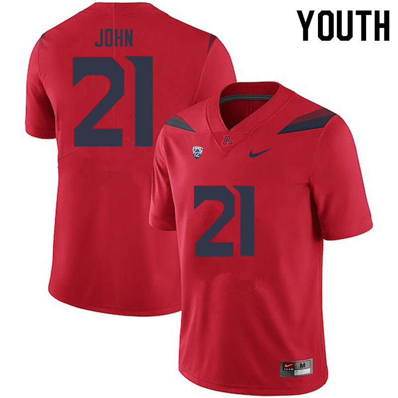 Youth #21 Jalen John Arizona Wildcats College Football Jerseys Sale-Red
